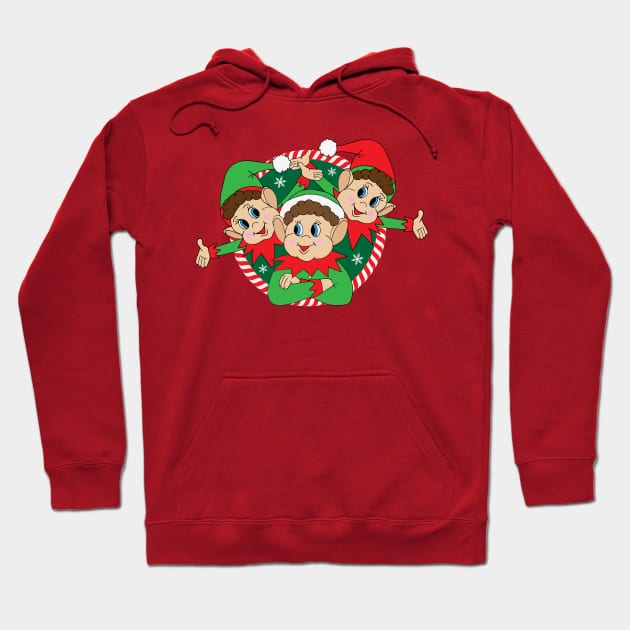 Cute Christmas Elves Hoodie by HotHibiscus